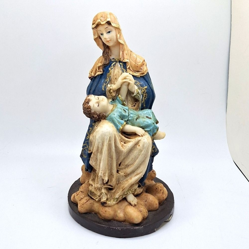 Religious statue art stand prayer our lady of Devine house decor